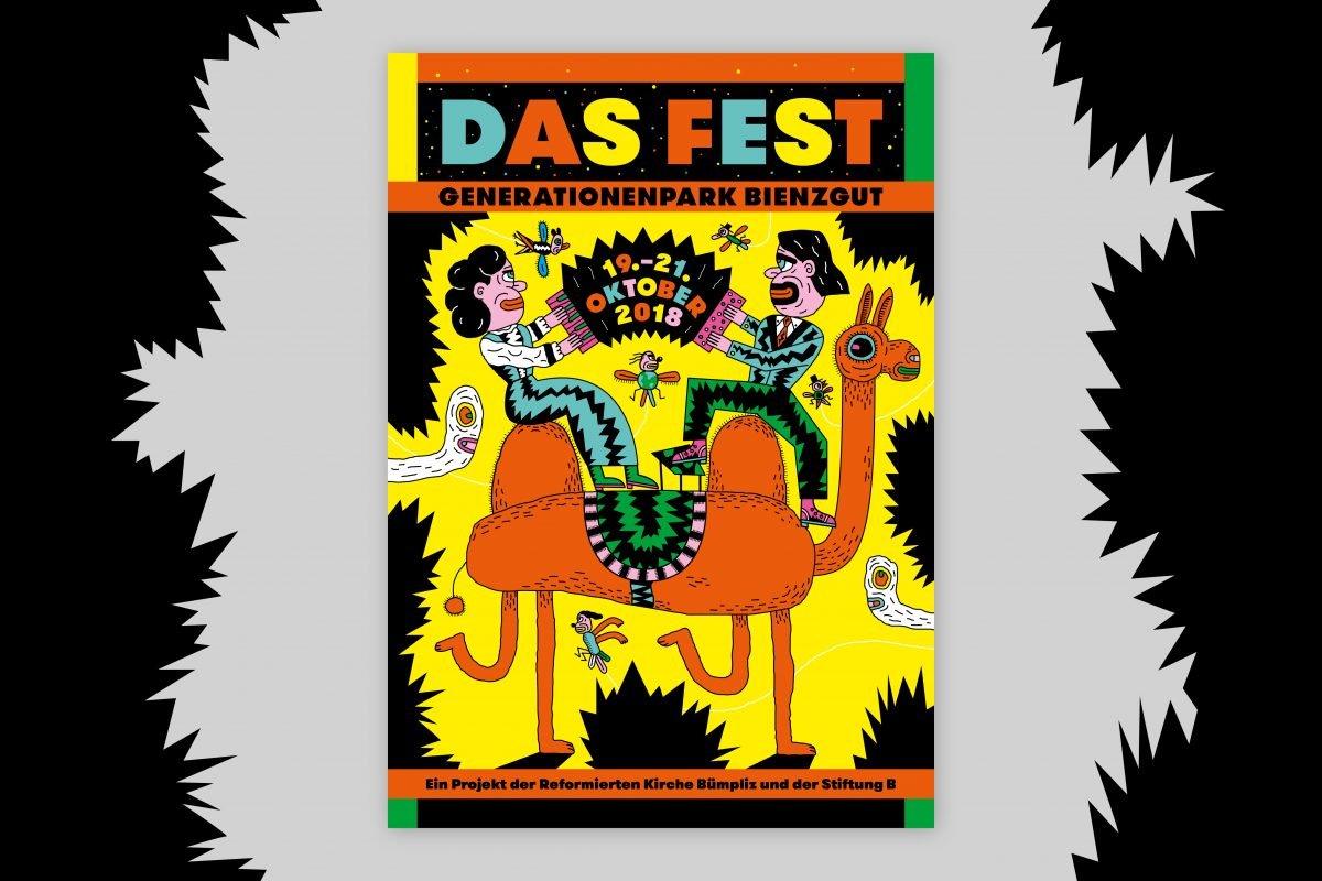 Captns Konzept und Gestaltung: Flyer «Das Fest» Bienzgut Illustration