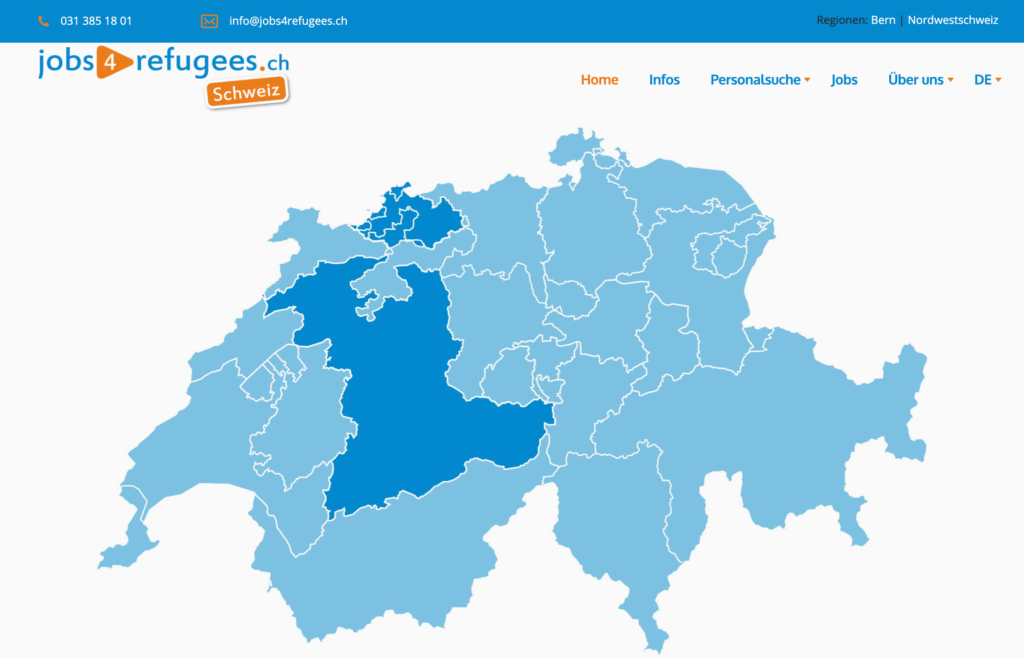 Captns Konzept und Gestaltung Webapplikation jobs4refugees